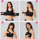 BRABIC Front Closure Post Surgical Compression Everyday Bra for Women Mastectomy with Removable Breast Support Band (Black, M)