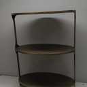 Creative Co-Op Antique Gold Oval Metal 3-Tier Shelf/Side Table
