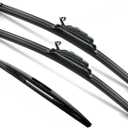 JustCar 3Pcs GMC Yukon Windshield Wiper Blades 2008-2014, GMC Envoy 2007 2008 2009, Original Equipment Automotive Replacement Windshield Wiper Blades for My Car - 22"/22"/12" (Set of 3) U/J HOOK