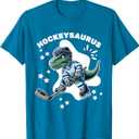 Hockeysaurus FunnyDinosaur Hockey Kids Hockey Boy T-Shirt (Small, Black)