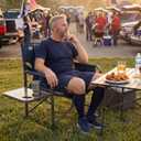 Timber Ridge XXL Director’s Chair – Heavy Duty Folding Camping Chair for Adults, 500 lb Capacity, Extra Wide Padded Seat for Camping, Sports, Lawn, Courtyard, and Outdoor Use, Blue, Oversized