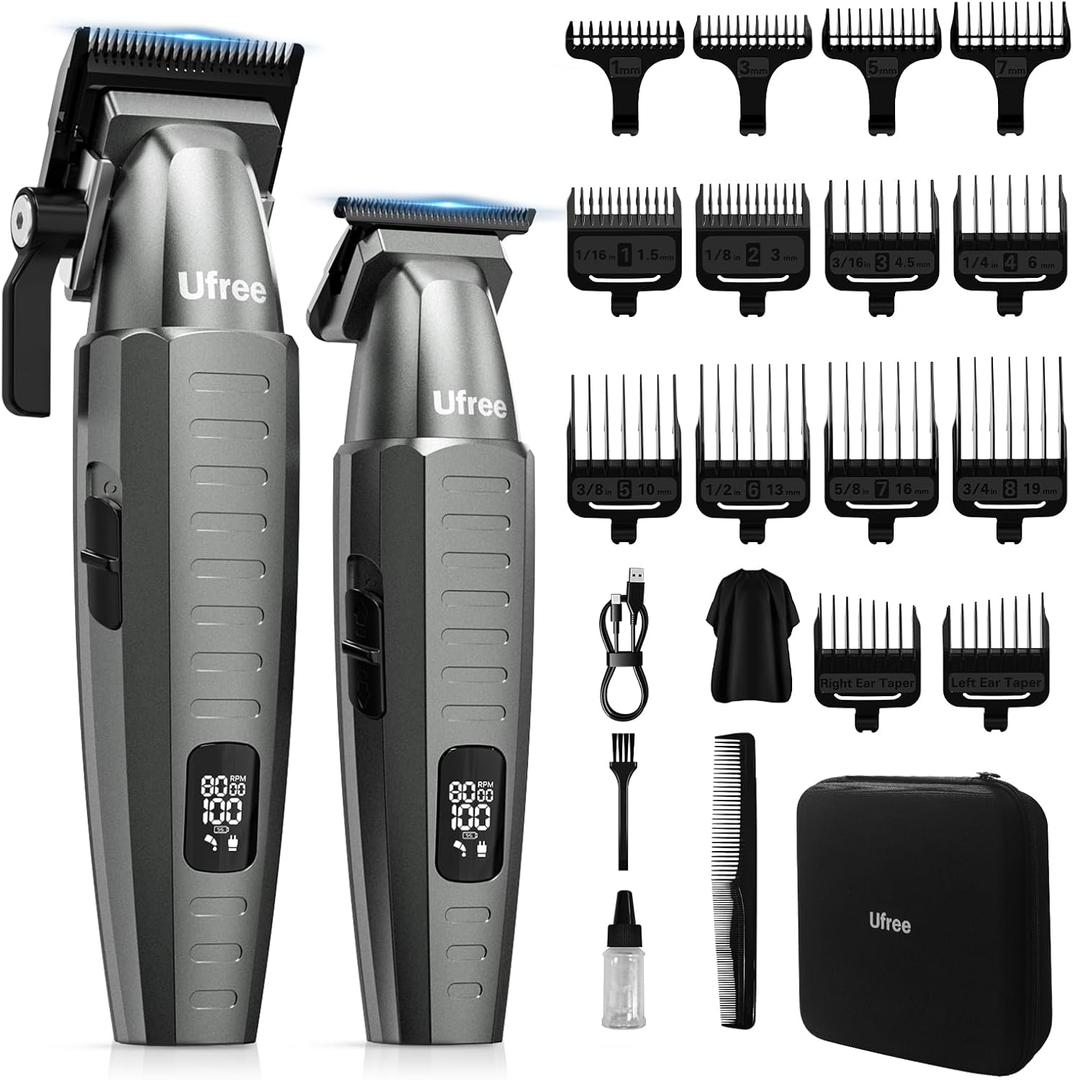 Ufree Professional Hair Clippers for Men, Clippers and Trimmers Set, Barber Clippers, Electric Beard Trimmer with Barber Bag, Gifts for Men