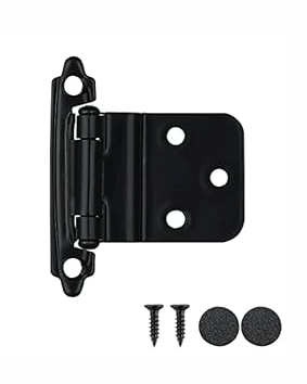 JQK 3/ 8 Inch Inset Cabinet Door Hinges Black, 20 Pack 10 Pairs Flush Face Mount Cupboard Kitchen Hardware Hinges Max fit 9mm/ 0.375” Step Door, CH201-BK-P20

ID: 140887371 UPC: 8082819