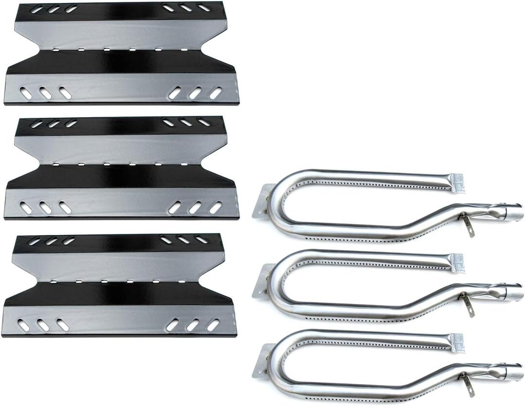 Direct Store Kit DG186 Replacement for Members Mark BQ05046-6, BBQ Pro BQ05041-28, BQ51009, Sam's Club, Outdoor Gourmet BQ05037-2, BQ05046-6A Gas Grills, Burner Tube, Porcealain Steel Heat Plate, 3pk