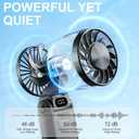 Portable Handheld Fan With Ice Cooling, 3-IN-1 Turbo Fan 5-Speed High-Velocity Personal Fan Rechargeable Cooling Fan Digital Display for Outdoor Travel, Working(Black), Mini