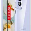 Guarishel for Samsung Galaxy S25-Edge Case: Military-Grade Shockproof Phone Cover with Tempered Glass Screen Protector, Anti-Scratch & Reinforced Bumpers - Crystal Clear