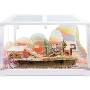 Niteangel Stacker Series Hamster Cage - Stackable & Large Glass Enclosure for Hamster Gerbils Mice Lemming Degus or Other Small-Sized Pets