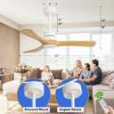 42 Inch Ceiling Fans with Light,3 Blade Ceiling Fan with Remote Control, Reversible Dimmable Wood Ceiling Fan for Kids Room Bedroom Garage Indoor Outdoor Use