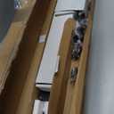 SMARTSTANDARD 6ft Heavy Duty Sliding Barn Door Hardware Kit, Black, (Whole Set Includes 1x Pull Handle Set & 1x Floor Guide) Fit 36" Wide Door Panel (Big Industrial Wheel Hangers)