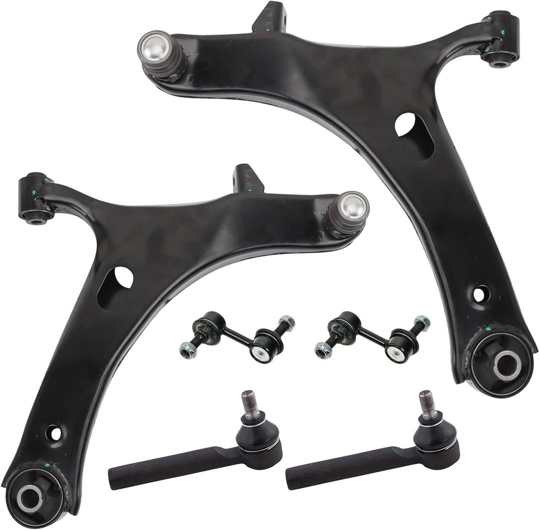 TRQ Front Steering & Suspension Kit Control Arm with Ball Joint Sway Bar Stabilizer Link Tie Rod Compatible with 2008-2016 Subaru Impreza