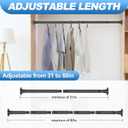 Black Shower Curtain Rod 31 to 80 Inch,1 Inch Diameter Adjustable Spring Tension Stainless Steel Telescoping Rod,Easy Install,No Rust