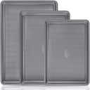 3 Pack Nonstick Cooking Sheet Pans For Oven, 17" x 11", 15" x 10", 13" x 9"