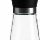 Premium Herb and Spice Grinder Manual Glass Jar with lid with Adjustable Ceramic Burr, Portable Coffee Bean Grinder, Pepper Mill, Salt Grinder, Seed Grinder and Kitchen Spice Crusher
