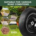 13 Inch 1 PC Rubber Pneumatic Replacement Tires and Wheels 4.00-6 with 5/8'' Axle Bore Hole, Inflated Air Wheel for Wheelbarrow/Wagon/Hand Truck/Trolley/Garden Scooter etc.