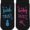 Faith Trust Baby Dust Socks, IVF Gifts, IVF Transfer Day Gift, Funny Socks, Crazy Socks, Novelty Gifts, Casual Cotton Crew Socks Gift. (045)