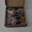 2 Inch Caster Wheels, Threaded Stem Casters Set of 4 Heavy Duty, 1/4"-20x1 (Screw Diameter 1/4", Stem Length 1"), Safety Dual Locking Industrial Castors, Wheels for Cart, Furniture