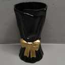 Bow Vase, Black Flower Vase for Home Decor, Black Ceramic Vases for Boho Style, Bow Decor, 9.3 Inch Flower Vases for Bouquet, Ideal Shelf Decor/Table. (Large)