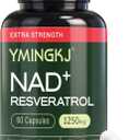 NAD+ Supplement with Resveratrol 1200mg – Nicotinamide Adenine Dinucleotide & Trans-Resveratrol 50mg, Anti-Aging Cellular Energy & Metabolism, NAD supplements for women 60 Capsules (30 Servings)