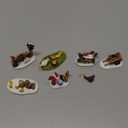 Jetec 6 Pcs Christmas Village Figurine Accessories Set Mini Miniature Christmas Retro Village Farmhouse Decor Figurines Chick Duckling for Bedroom Dormitory Home Miniature Xmas Rural Street Decoration