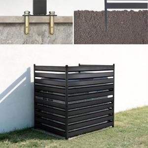 38" W x 42" H (3 Panels) Air Conditioner Fence Screen - Outdoor Enclosure for Pool Equipment Trash Can Privacy Fencing Panels No Dig Privacy Screen Fencing Applicable to Backyards and PatiosBlack