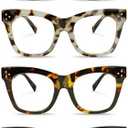 Chiccool Reading Glasses for Women 4 Pack Oprah Stylish Cat Eye Oversize Readers Blue Light Blocking with Spring Hinge