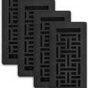 Decor Grates LAJH410-BLK Low Profile Grates, 4X10, Oriental, Textured Black