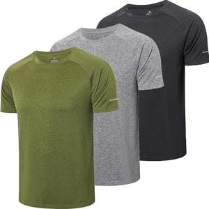 frueo Men's 2 Pack Workout Shirts Quick Dry Moisture Wicking Short Sleeve Mesh Athletic T-Shirts Small