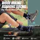 ANTSANG 6 Pairs Merino Wool Quarter Ankle Hiking Running Socks Compression Thermal Thick Cushion Socks for Women Men (Gray, L)