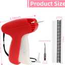 3 x Fine Stitch Gun for Clothes, Stitch Gun Quick Clothing Fixer with 2 Needles & 5000 Micro Fasteners(2500 Black & 2500 White),Tagging Gun, Hemming Gun Red