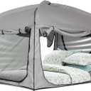Bed Tent,Portable Privacy Sleeping Bed Canopy,Blackout 90% Drapes for Kids and Adult,Indoor Space Tent with Breathable Large Mesh Windows