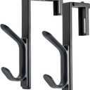Officemate Cubicle Panel Coat Hooks, Adjustable Double Hook for Office Partitions, Fits 1.25"–3.5" Panels, Charcoal, 2 Pack (22009)
