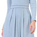 Allegra K Long Sleeve Maxi Dress for Women's Casual Formal Spring A-Line Dresses Small Blue