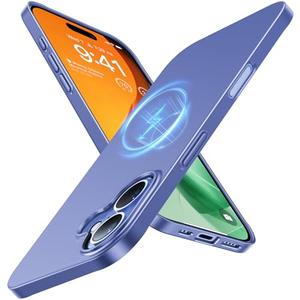 TORRAS Magnetic Slim-Fit for iPhone 16 Case 6.1 inch, Ultra-Thin 16 Phone Case Compatible with MagSafe Phone 16 Case, Light Anti-Scratch Matte Hard PC Bayer OriginFit, Blue Purple