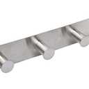 Coat Rack Wall Mounted Adhesive & Screw in, Stainless Steel Metal Coat Hooks for Door, Hook Rail with 6 Round Hangers for Hanging Hat Towels Clothes, Silver