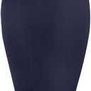 Houmous Women's Cotton Work Pencil Skirt Stretch Office Midi Below Knee Bodycon Belt Loops Back Slit Pockets, L