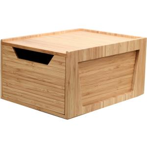 Tall Bamboo Drawer, Stackable Storage Solution for Kitchen Products, Office Supplies, or Bathroom Cosmetics & Toiletries, 12” x 9” x 6.25”