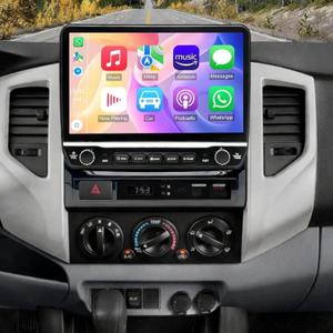 10'' Car Radio Stereo for Toyota Tacoma 2005-2015 with Wireless with Carplay Android Auto, Touch Screen Head Unit with Keys and Knobs, GPS Navigation, WiFi, EQ, BT, FM, SWC, Mic, Backup Cam 2+32GB
