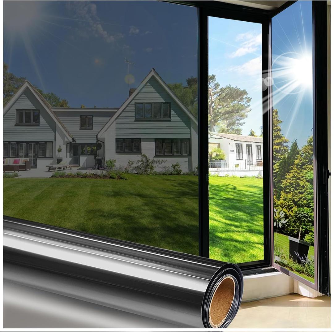 One Way Window Film Sun Blocking for Home,Daytime Privacy Mirror Tint, 45.2 x 78.7 Inch