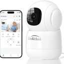 Camera for Home Security, 4MP Pet Camera with Speaker for Dog/Cat, WiFi Camera Indoor Wireless Home Security with Phone App, Auto Tracking/Super Night Vision/2 Way Talk, Cloud/SD Card Storage (White)