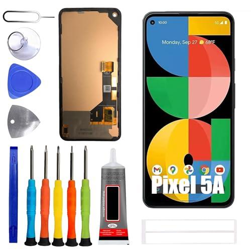 ERYNK TFT OLED Display [No Fingerprint Function] Compatible with Google Pixel 5A [6.34 inch] G1F8F, G4S1M Screen Touch Digitizer Assembly LCD Display with Repair kit