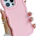 YTanazing for iPhone 16 Pro Case,Cute Candy Color Wavy Curly Frame Shape Design Girly Color Soft TPU Bumper Protective Phone Case for iPhone 16 Pro 6.3" (Pink)