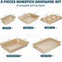 Baking Pans Set, Nonstick Stackable Bakeware Sets, Oven Pans for Cooking, AIVIKI 6 Pieces Baking Sheets Set Including Cookie Sheet, Deep Roaster Pan, Square Pan, Loaf Pan, Muffin Pan, Carbon Steel