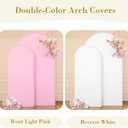 White Pink Arch Cover Set of 2-7.2 and 6ft Arch Backdrop Cover Spandex Wedding Arch Stand Covers for Bridal Shower Baby Shower Girls Birthday Party Banquet Photo Arch Covers Stretchy Backdrop