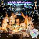 Bubble Machine for Kids Toddlers, 90 360 Rotatable Automatic Bubble Maker with RGB Light, 4000+ Bubbles/Min Bubble Blower for 3 4 5 6 7 8 Year Old, Easter Christmas Birthday Outdoor Wedding Gifts, White Light