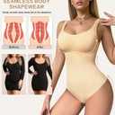 High Waisted Shapewear for Women Seamless Shaping Bodysuit Firm Thong Shapewear Tummy Control Bodysuits for Women (Small)