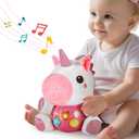 iPlay, iLearn Baby Unicorn Musical Toys, Newborn Girls Gift, Soft Unicorn Plush Stuffed Animal, Infant Light Music Time, 1st Easter Basket Shower Stuffers for 0 1 2 3 6 9 12 18 Month 1-3 Yrs Toddlers