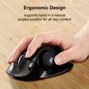 ELECOM EX-G Trackball Mouse, 2.4GHz USB Wireless, Ergonomic Design, Thumb Control, Smooth Roller Ball, Optical Tracking, 6 Programmable Buttons, Tilt Scroll, Computer Mice for Laptop PC, Windows & Mac