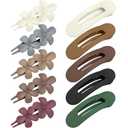 2 x 10 Pcs Flat Hair Clips, Lay Flat Claw Clips for Women Thick Thin Curly Straight Fine Hair, Matte Non-slip Big Hairclips for Daily Use Decotations, Strong Hold & Comfortable All Day, L 4.3In