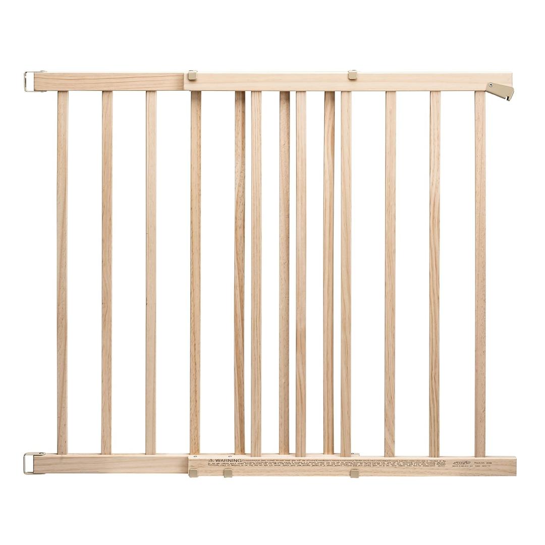 Evenflo Walk-Thru Top of Stairs Baby Gate, Natural Wood