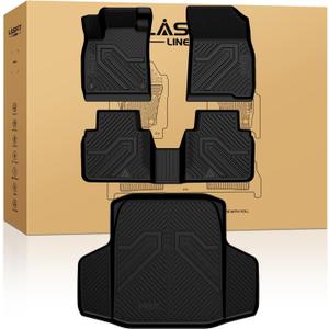 LASFIT Floor Mats and Trunk Mat for Honda Accord Sedan 2023-2025 (Include Hybrid Models), All Weather TPE Floor Liners 1st & 2nd Row & Cargo Mat Full Set, Black
